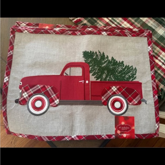 St. Nicholas Square Other - Kohl's St. Nicholas Square Plaid Little Red Truck with Tree Holiday Placemats